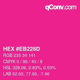 Color code: HEX #EB228D | qconv.com