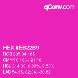 Color code: HEX #EB22B9 | qconv.com