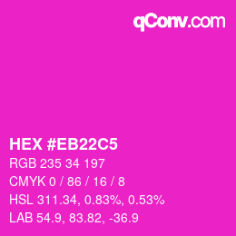 Color code: HEX #EB22C5 | qconv.com