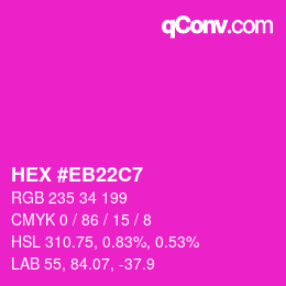 Color code: HEX #EB22C7 | qconv.com