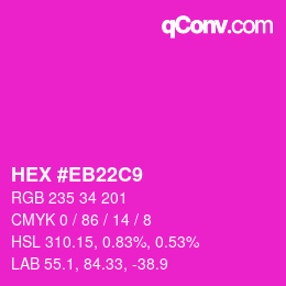 Color code: HEX #EB22C9 | qconv.com