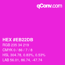 Color code: HEX #EB22DB | qconv.com