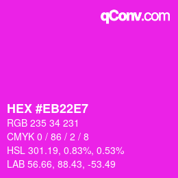 Color code: HEX #EB22E7 | qconv.com