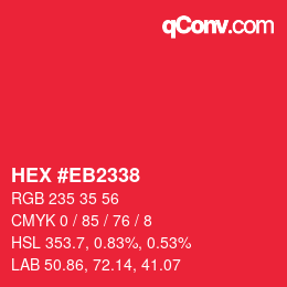 Color code: HEX #EB2338 | qconv.com