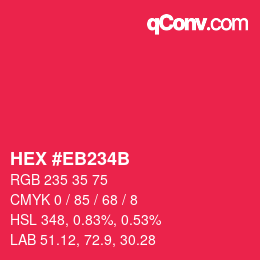 カラーコード: HEX #EB234B | qconv.com