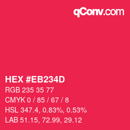 Color code: HEX #EB234D | qconv.com