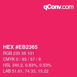 Color code: HEX #EB2365 | qconv.com