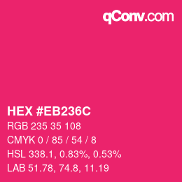Color code: HEX #EB236C | qconv.com