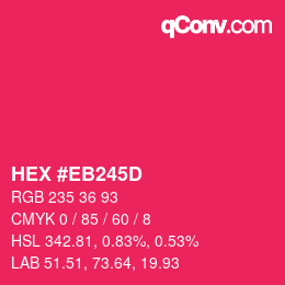 Color code: HEX #EB245D | qconv.com