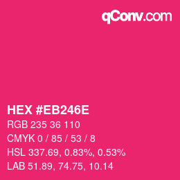Color code: HEX #EB246E | qconv.com