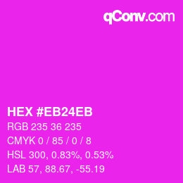 Color code: HEX #EB24EB | qconv.com