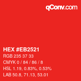 Color code: HEX #EB2521 | qconv.com