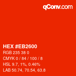 Color code: HEX #EB2600 | qconv.com