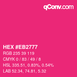 Color code: HEX #EB2777 | qconv.com