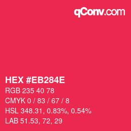 Color code: HEX #EB284E | qconv.com