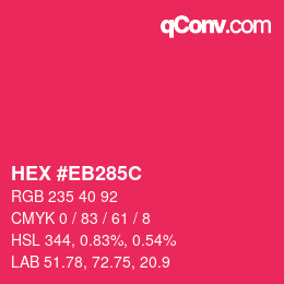Color code: HEX #EB285C | qconv.com