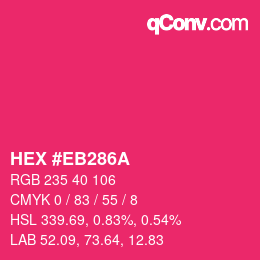 Color code: HEX #EB286A | qconv.com
