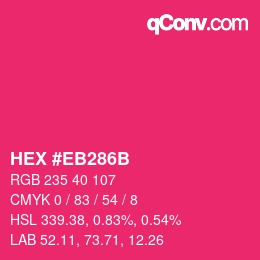 Color code: HEX #EB286B | qconv.com