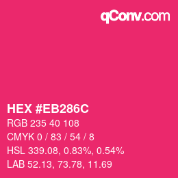 Color code: HEX #EB286C | qconv.com