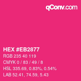Color code: HEX #EB2877 | qconv.com