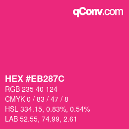 Color code: HEX #EB287C | qconv.com