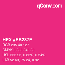 Color code: HEX #EB287F | qconv.com