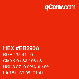Color code: HEX #EB290A | qconv.com