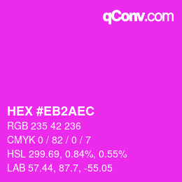 Color code: HEX #EB2AEC | qconv.com
