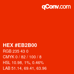 Color code: HEX #EB2B00 | qconv.com