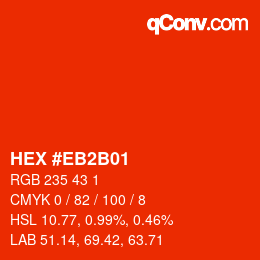 Color code: HEX #EB2B01 | qconv.com