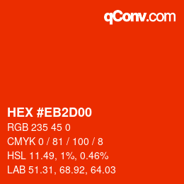 Color code: HEX #EB2D00 | qconv.com