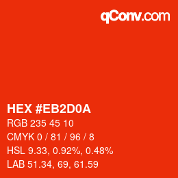 Color code: HEX #EB2D0A | qconv.com