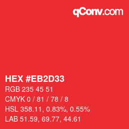 Color code: HEX #EB2D33 | qconv.com