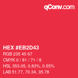 Color code: HEX #EB2D43 | qconv.com