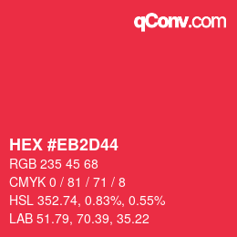 Color code: HEX #EB2D44 | qconv.com