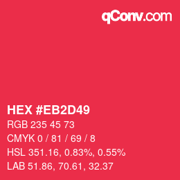 カラーコード: HEX #EB2D49 | qconv.com