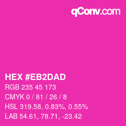 Color code: HEX #EB2DAD | qconv.com