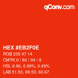 Código de color: HEX #EB2F0E | qconv.com