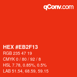 Color code: HEX #EB2F13 | qconv.com