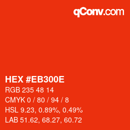 Color code: HEX #EB300E | qconv.com
