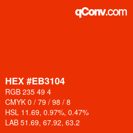 Color code: HEX #EB3104 | qconv.com