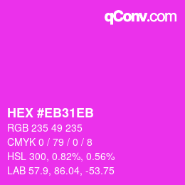 Color code: HEX #EB31EB | qconv.com