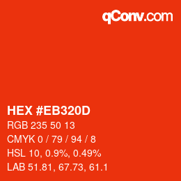 Color code: HEX #EB320D | qconv.com