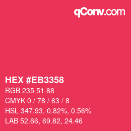 Color code: HEX #EB3358 | qconv.com