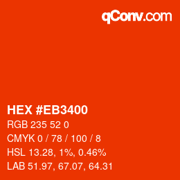 Color code: HEX #EB3400 | qconv.com