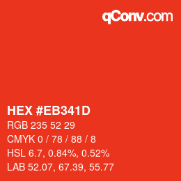 Color code: HEX #EB341D | qconv.com