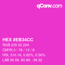 Color code: HEX #EB34CC | qconv.com