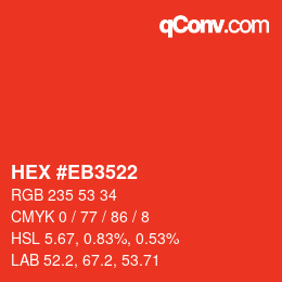 Color code: HEX #EB3522 | qconv.com