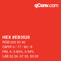 Color code: HEX #EB3528 | qconv.com