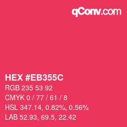 Color code: HEX #EB355C | qconv.com